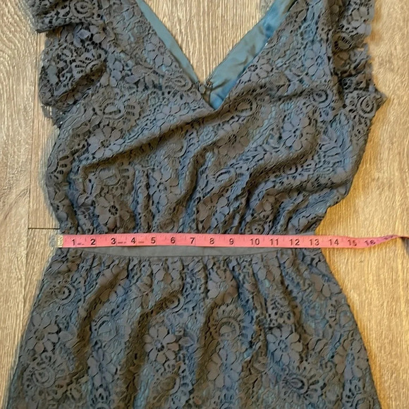 NWT new Madewell Lace feminine Flutter-Sleeve Dress in dusty Blue size 2 - Picture 8 of 11